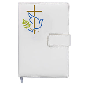 The Peace Dove Journal | 5x8 Inches, 200 Lined Pages, Magnetic Clasp, Refillable | Diary, Cute Notebook Journal, Personal Journal for Women or Men - White