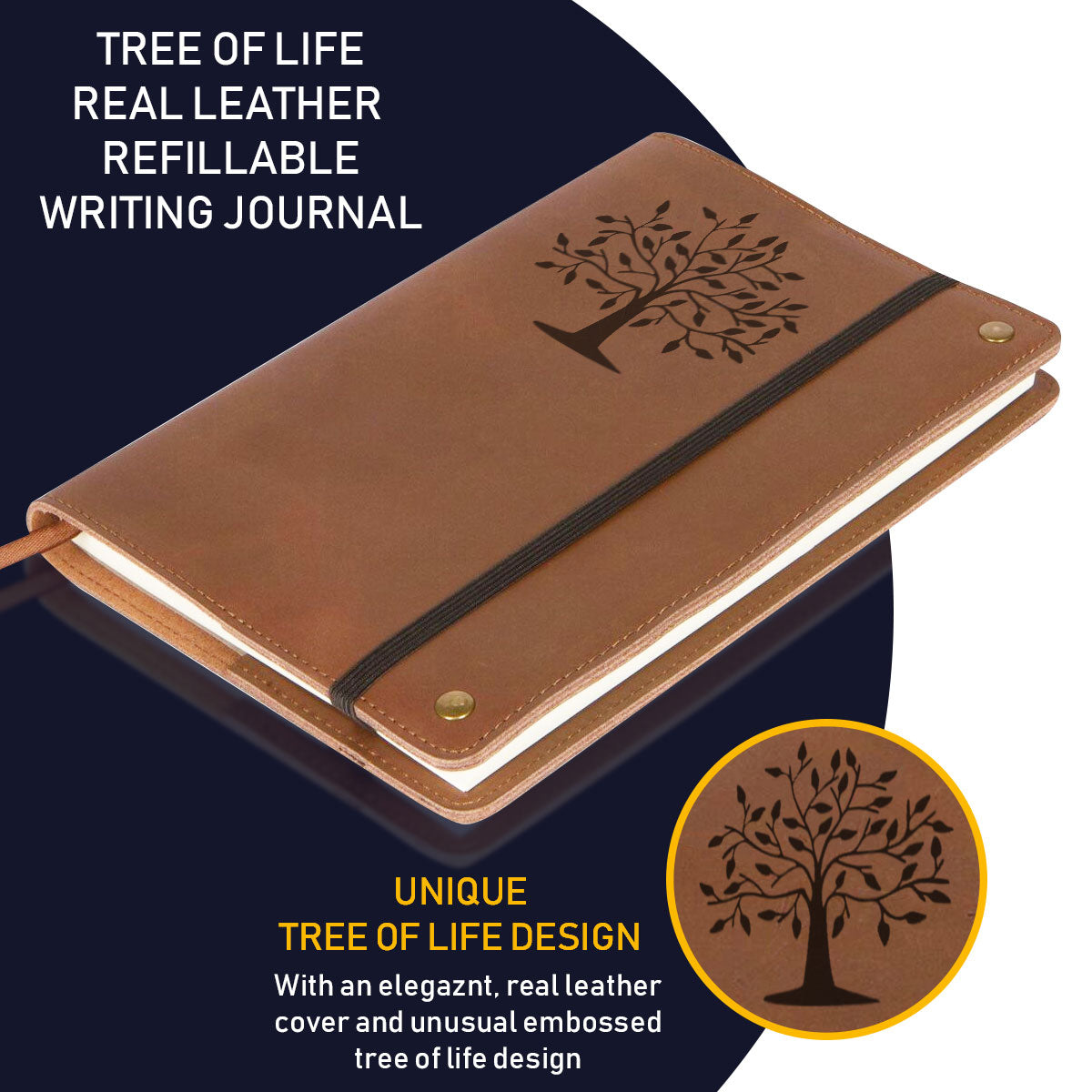 The Tree Of Life - Real Leather Journal - Personal Notebook