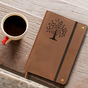 The Tree Of Life - Real Leather Journal | Elastic Strap | 200 Lined Pages, 6 x 8.5 Inches | Diary, Leather Notebook Journals for Writing