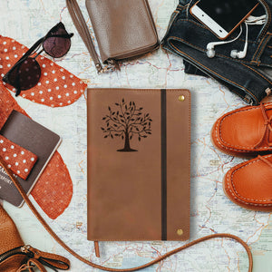 The Tree Of Life - Real Leather Journal | Elastic Strap | 200 Lined Pages, 6 x 8.5 Inches | Diary, Leather Notebook Journals for Writing