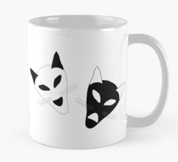 Cat Drama Masks - Writers Mug