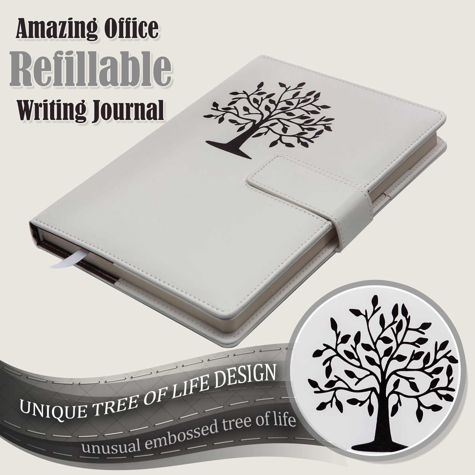 The Tree Of Life Personal Notebook Journal - 5x8 Inch - White